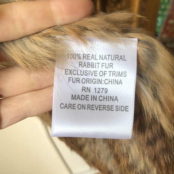 Dylan gray brown rabbit fur vest size medium - Picture 5 of 5
